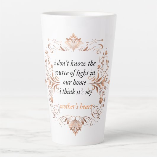 Moeders hart verlicht latte mok (Voorkant)