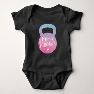 Moeders Kettlebell, Verlopend Roze en Blauwe Kettl Romper