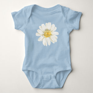 Moeder's Kleine Bloem Mooie Madeliefje Blauwe Romper