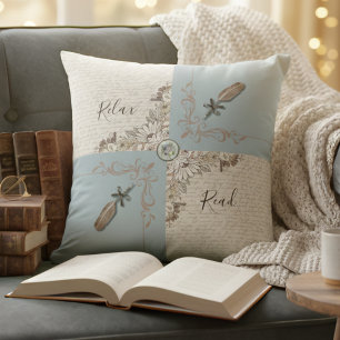 Moeders Leeshoek Antiek Blauwe Decoratie Kussen