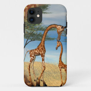 Moeder's liefde Giraffe iPhone 11 Hoesje