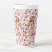 Moeders Roze Gouden Harten Keramische Grote Latte  Latte Mok (Voorkant)