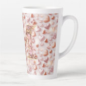 Moeders Roze Gouden Harten Keramische Grote Latte  Latte Mok (Rechts)