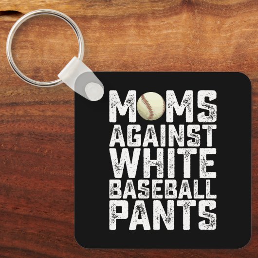 Moeders tegen witte honkbalbroek Moederdag Sleutelhanger (Voorkant)