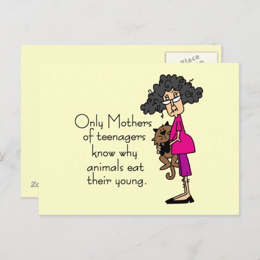 Moeders van tieners briefkaart (Voorkant / Achterkant)