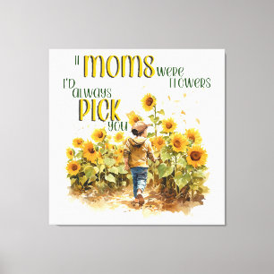 moeders waren bloemen canvas afdruk