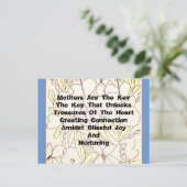Moeders zijn de sleutel briefkaart (Staand voorkant)