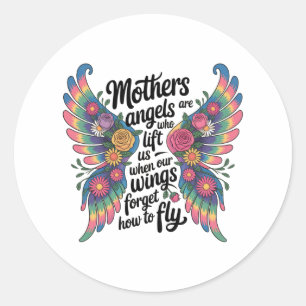 Moeders Zijn Engelen Die Ons Opheffen Ronde Sticker