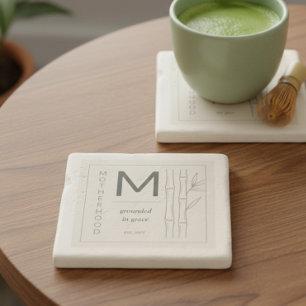 Moederschap Geworteld in Genade Botanische Moeder Stenen Onderzetter