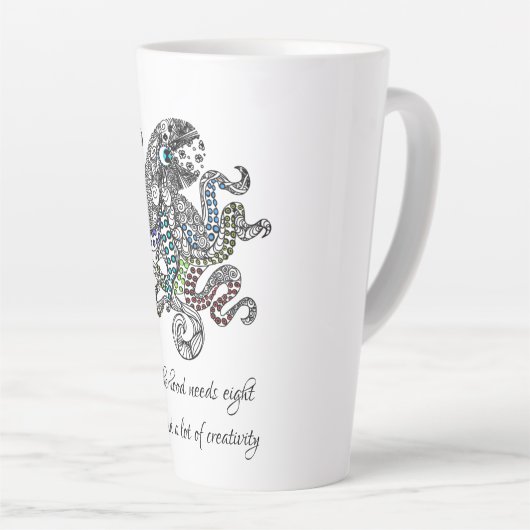 Moederschap heeft acht wapenartsy octopus-kaart no latte mok (Rechterhoek)