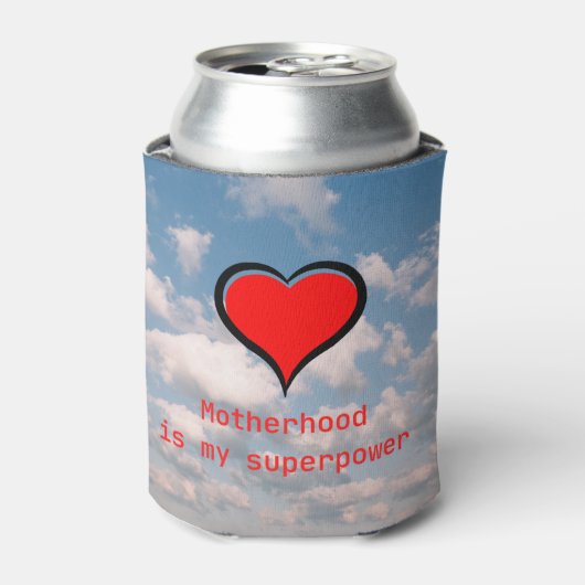 Moederschap is Mijn Superpower op een Blikjeskoeler (Blikje Voorkant)