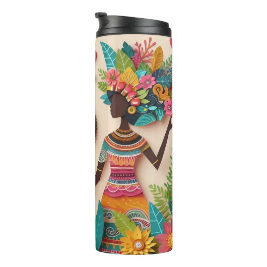 Moederschap: levendig, bloemenfeest, cultureel fee thermosbeker (Geroteerd rechts)