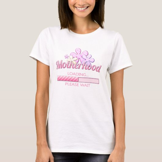 Moederschap Loading Gelieve te wachten T-shirt (Voorkant)