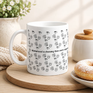 Moederschap loopt op liefde, niet op slaap koffiemok