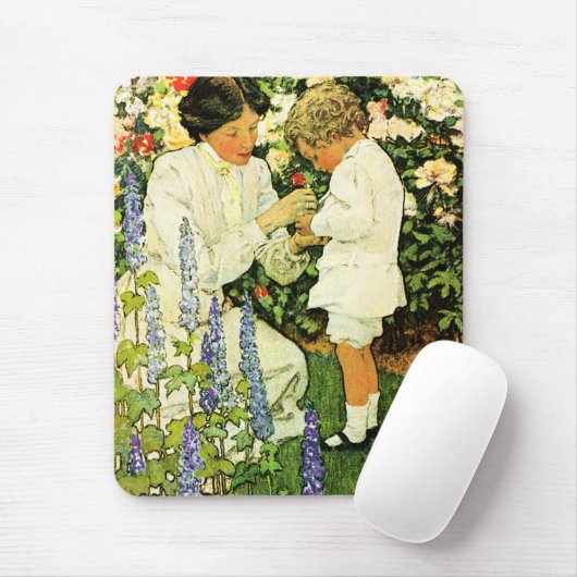 Moederschap. Moederdag  kunstgeschenk Muismat (Met muis)