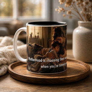 Moederschap Quote Emotionele Moeder Kunst Tweekleurige Koffiemok