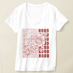 Moederschap Shirt Roos Rode Tattoo Floral