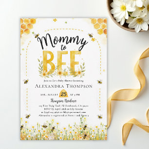 Moederschap tot Bij Wilde Bloemen Honing Boog Baby Kaart