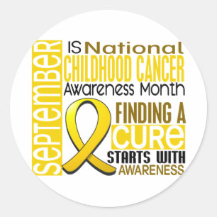 Moederschap voor kinderkanker Maand Ribbon I2 1,5 Ronde Sticker