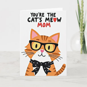 Moedersdag Hart Kaart met Miauwende Katten