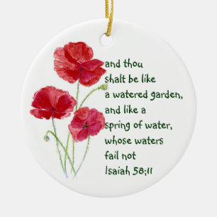 Moedig de Promise Scripting Isaiah Poppy Garden aa Keramisch Ornament