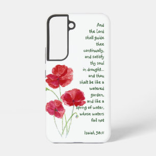 Moedig de Schrift Jesaja Poppy Garden Bloem Samsung Galaxy Hoesje