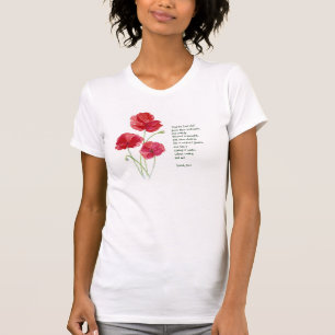 Moedig de Schrift Jesaja Poppy Garden Bloem T-shirt