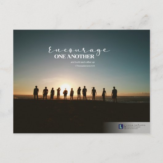 Moedig elkaar aan (1 Thessaliërs 5:11) Briefkaart (Voorkant)