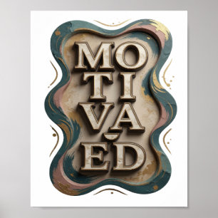 Moedig Goud MOTIVATED Artistiek Motief Poster