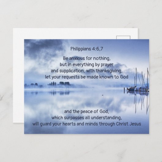 Moedig iemand Bijbel Schrift Phillippians 4:6 Feestdagenkaart (Voorkant / Achterkant)