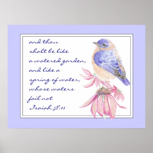Moedig Promise Scripting Isaiah Bluebird Garden aa Poster (Voorkant)