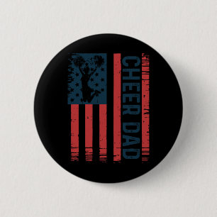 Moedig Vader Cheerleading Ons Amerikaanse Vlag Che Ronde Button 5,7 Cm