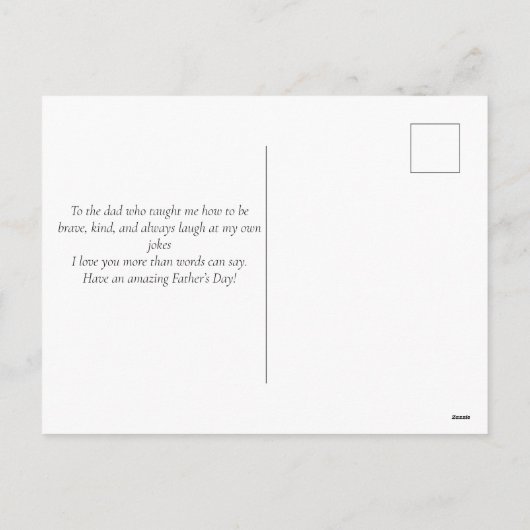 Moedig, vriendelijk en grappig - oprechte Vaderdag Feestdagenkaart (Achterkant)