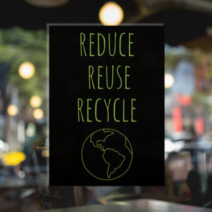 Moedige Aarde Verminderen Hergebruiken Recyclen Ec Raamsticker