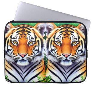 Moedige Botanische Tijgerwelp Laptop Sleeve
