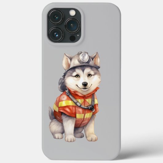 Moedige brandweerman Siberische Husky hond eren Case-Mate iPhone Case (Achterkant)