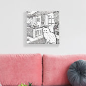 Moedige en gemakkelijke kat #11 canvas afdruk (Insitu (Woonkamer))