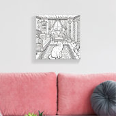 Moedige en gemakkelijke kat #12 canvas afdruk (Insitu (Woonkamer))