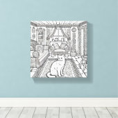 Moedige en gemakkelijke kat #12 canvas afdruk (Insitu (Houten vloer))