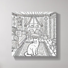 Moedige en gemakkelijke kat #12 canvas afdruk