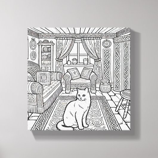 Moedige en gemakkelijke kat #12 canvas afdruk (Voorkant)