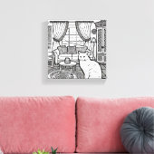 Moedige en gemakkelijke kat #13 canvas afdruk (Insitu (Woonkamer))