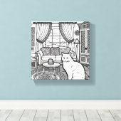 Moedige en gemakkelijke kat #13 canvas afdruk (Insitu (Houten vloer))