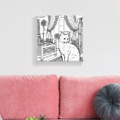 Moedige en gemakkelijke kat #14 canvas afdruk (Insitu (Woonkamer))