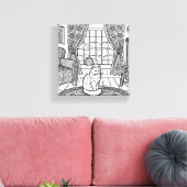 Moedige en gemakkelijke kat #16 canvas afdruk (Insitu (Woonkamer))