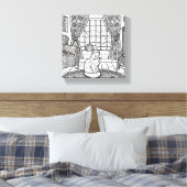 Moedige en gemakkelijke kat #16 canvas afdruk (Insitu (Slaapkamer))