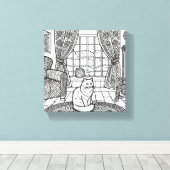 Moedige en gemakkelijke kat #16 canvas afdruk (Insitu (Houten vloer))