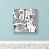 Moedige en gemakkelijke kat #17 canvas afdruk (Insitu (Houten vloer))