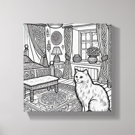 Moedige en gemakkelijke kat #17 canvas afdruk (Voorkant)