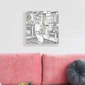 Moedige en gemakkelijke kat #18 canvas afdruk (Insitu (Woonkamer))